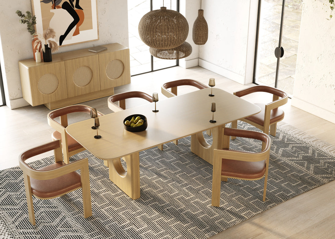 Oshana - Modern White Oak Dining Table