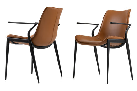 Osprey - Modern Camel Vegan Leather Dining Chair (Set of 2) - image 2
