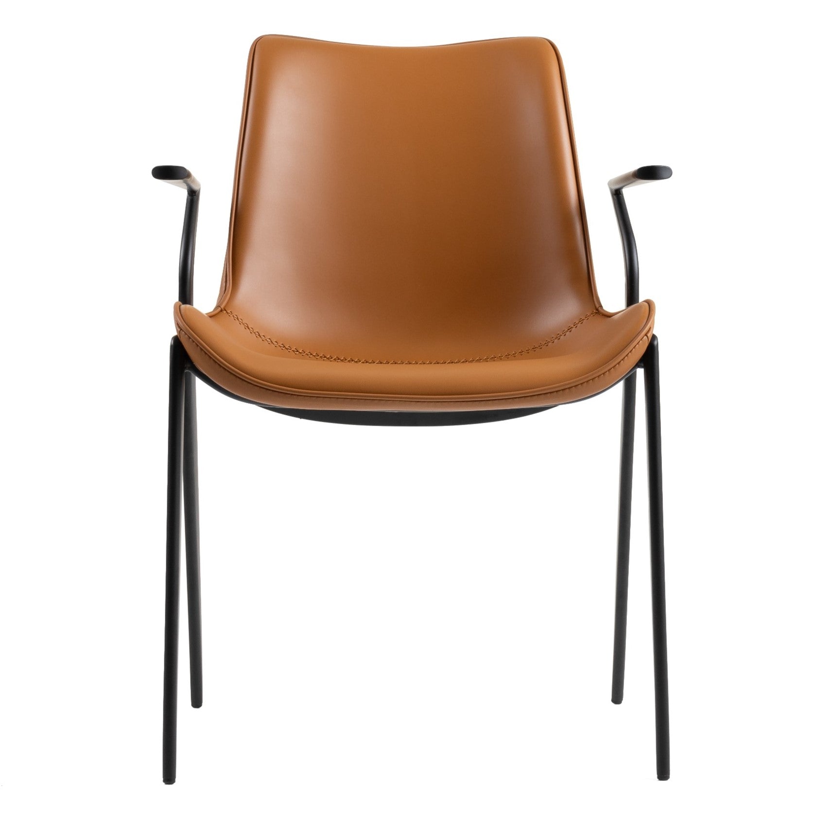 Osprey - Modern Camel Vegan Leather Dining Chair (Set of 2) - image 3