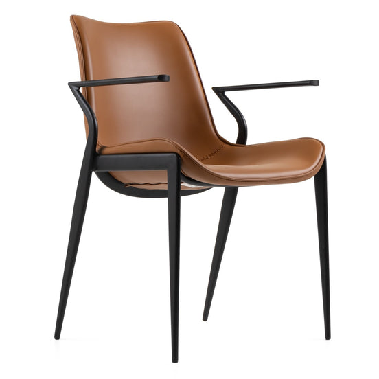 Osprey - Modern Camel Vegan Leather Dining Chair (Set of 2)
