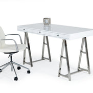Ostrow - White + Stainless Steel Desk - image 2