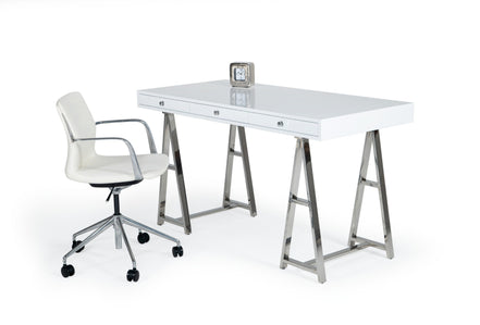 Ostrow - White + Stainless Steel Desk - image 2