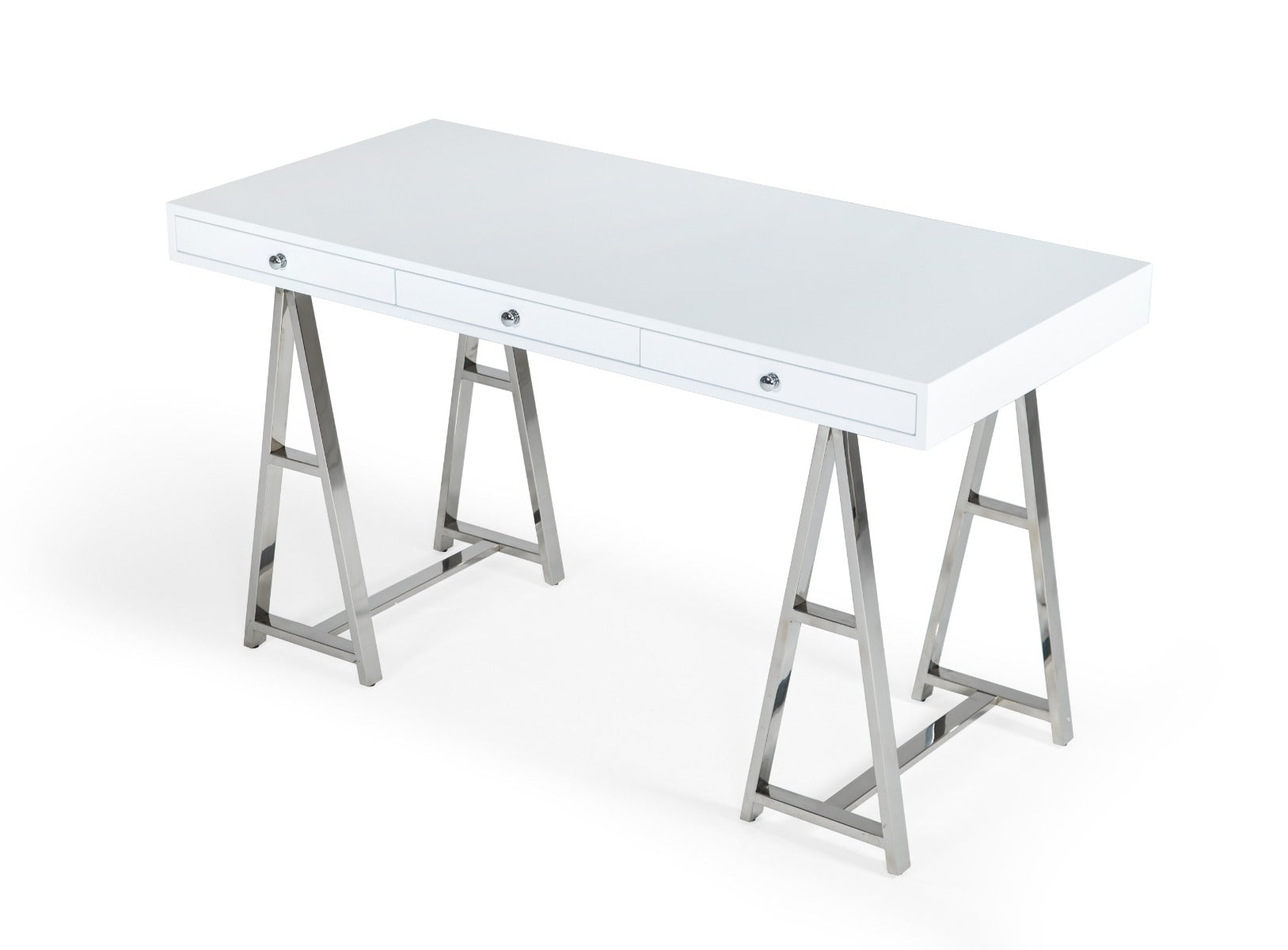 Ostrow - White + Stainless Steel Desk - image 3