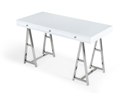 Ostrow - White + Stainless Steel Desk - image 3
