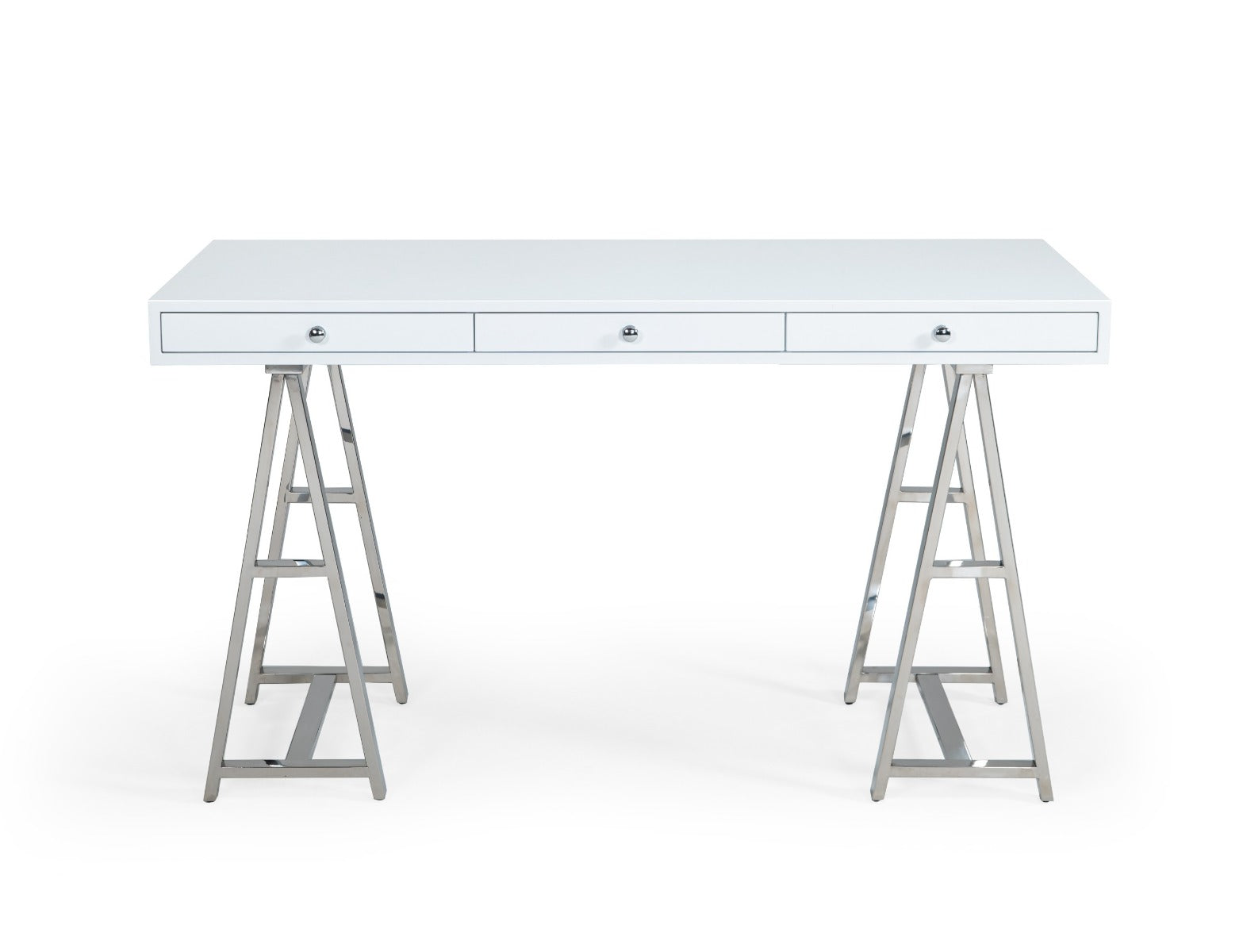 Ostrow - White + Stainless Steel Desk - image 4