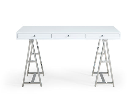 Ostrow - White + Stainless Steel Desk - image 4