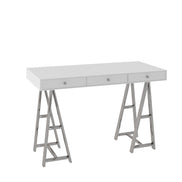 Ostrow - White + Stainless Steel Desk