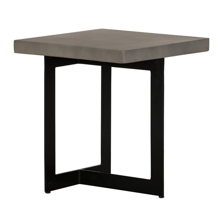 Sharon Modern Concrete & Black Metal End Table - image 5