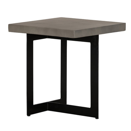 Sharon Modern Concrete & Black Metal End Table - image 5