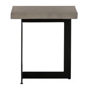 Sharon Modern Concrete & Black Metal End Table - image 4