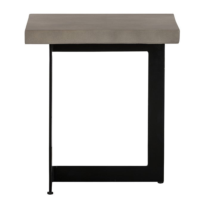 Sharon Modern Concrete & Black Metal End Table - image 4
