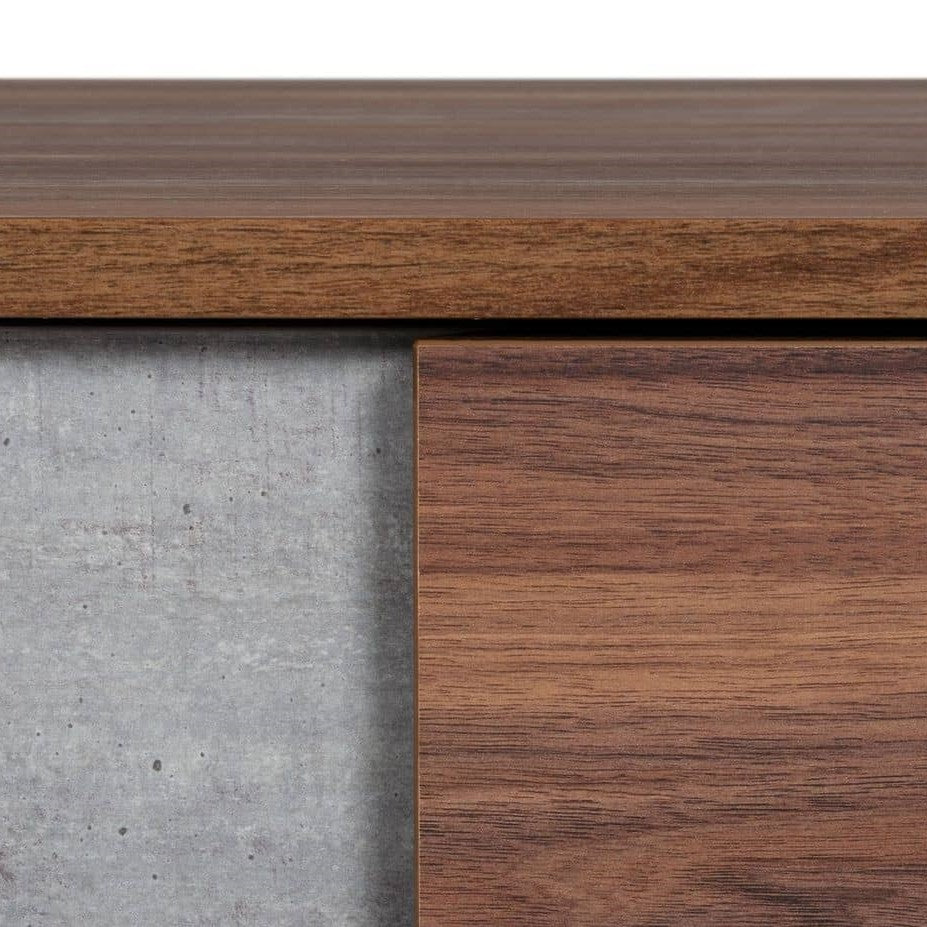 Palermo - Modern Italian Faux Concrete & Walnut Nightstand - image 4