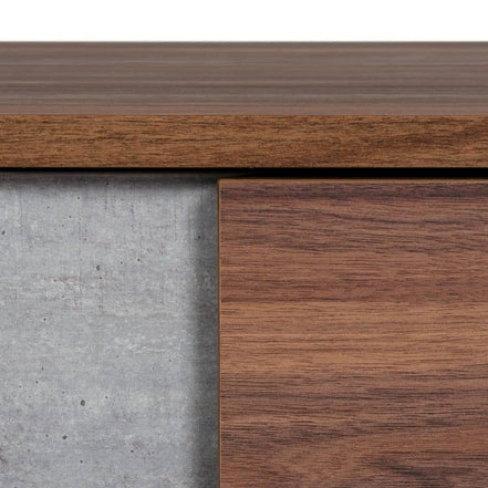 Palermo - Modern Italian Faux Concrete & Walnut Nightstand - image 4