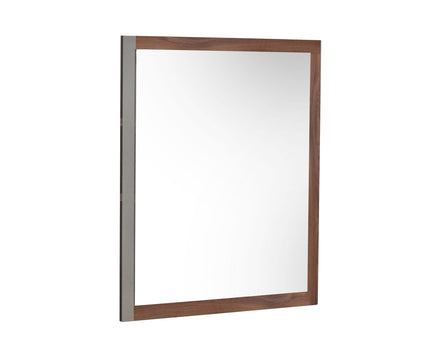 Palermo - Italian Modern Faux Concrete & Walnut Mirror
