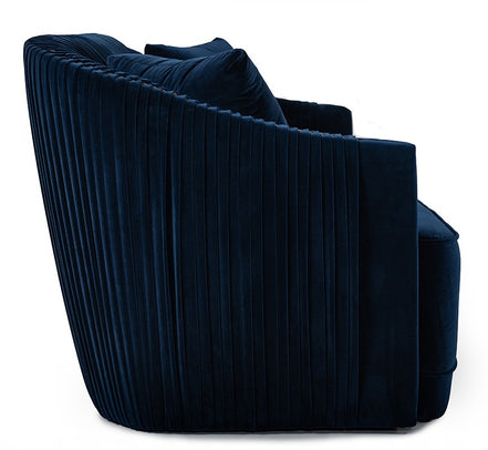 Palomar Modern Blue Velvet & Brass Sofa - image 4