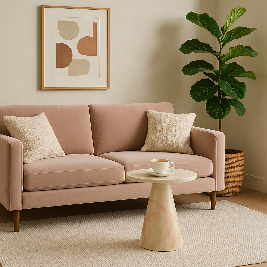 Pampa - Modern Faux Marble End Table - image 4