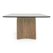 Pangea - Mid-Century Modern Glass + Buckwheat Ash Rectangular Dining Table - image 2