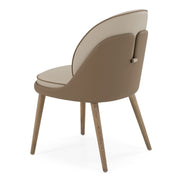 Pangea - Mid-Century Modern Cream & Taupe Vegan Leather + Buckwheat Ash Dining Chair (Set of 2) - image 4