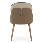 Pangea - Mid-Century Modern Cream & Taupe Vegan Leather + Buckwheat Ash Dining Chair (Set of 2) - image 5