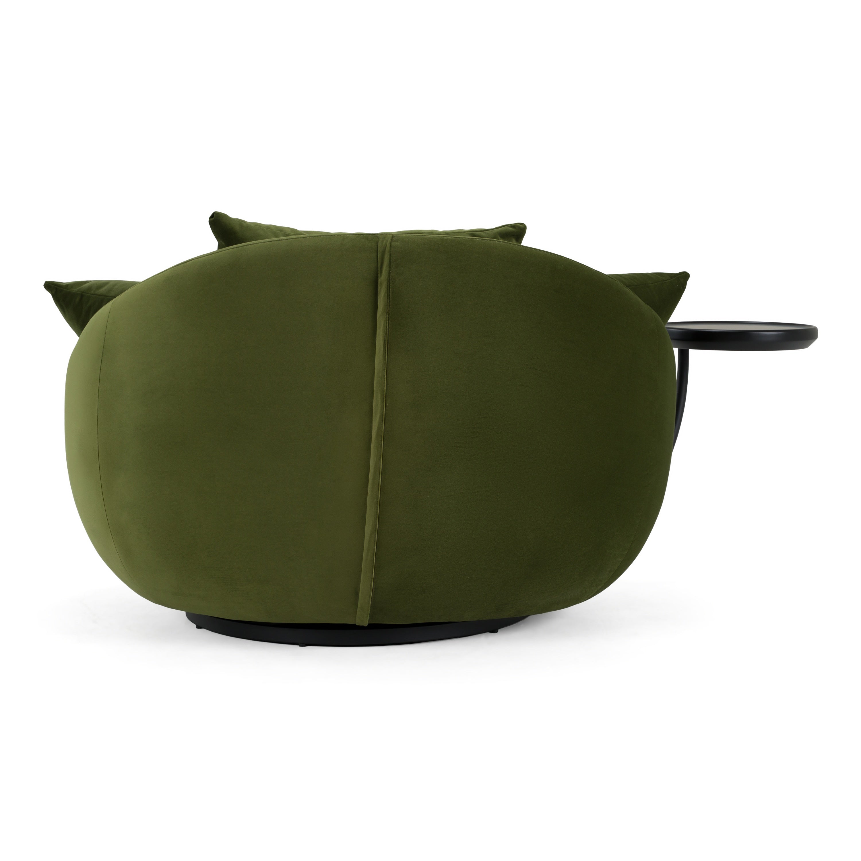 Pascal Modern Round Green Velvet Swivel Lounge Chair - image 3