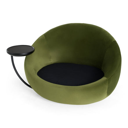 Pascal Modern Round Green Velvet Swivel Lounge Chair - image 4