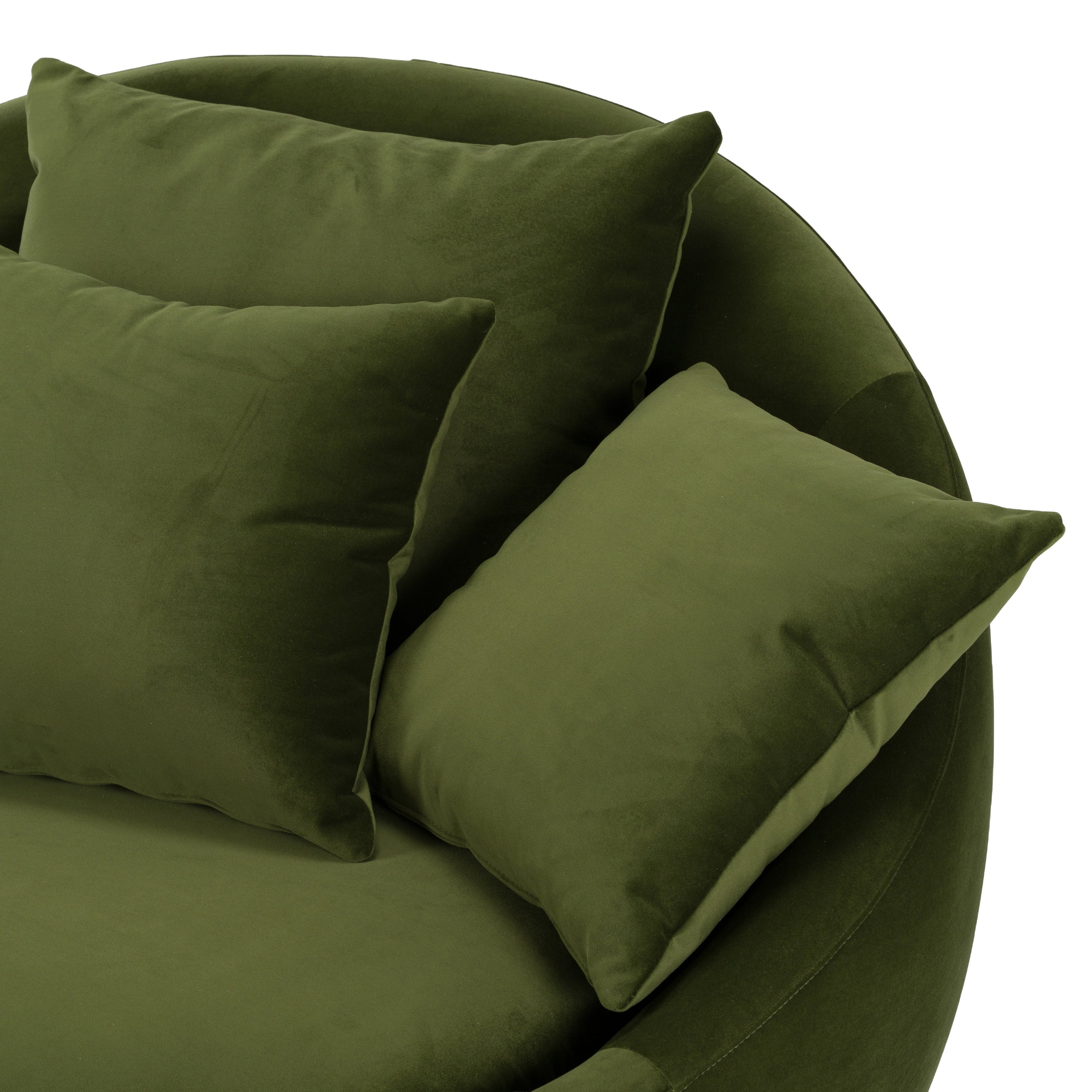 Pascal Modern Round Green Velvet Swivel Lounge Chair - image 5