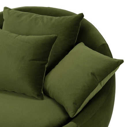 Pascal Modern Round Green Velvet Swivel Lounge Chair - image 5