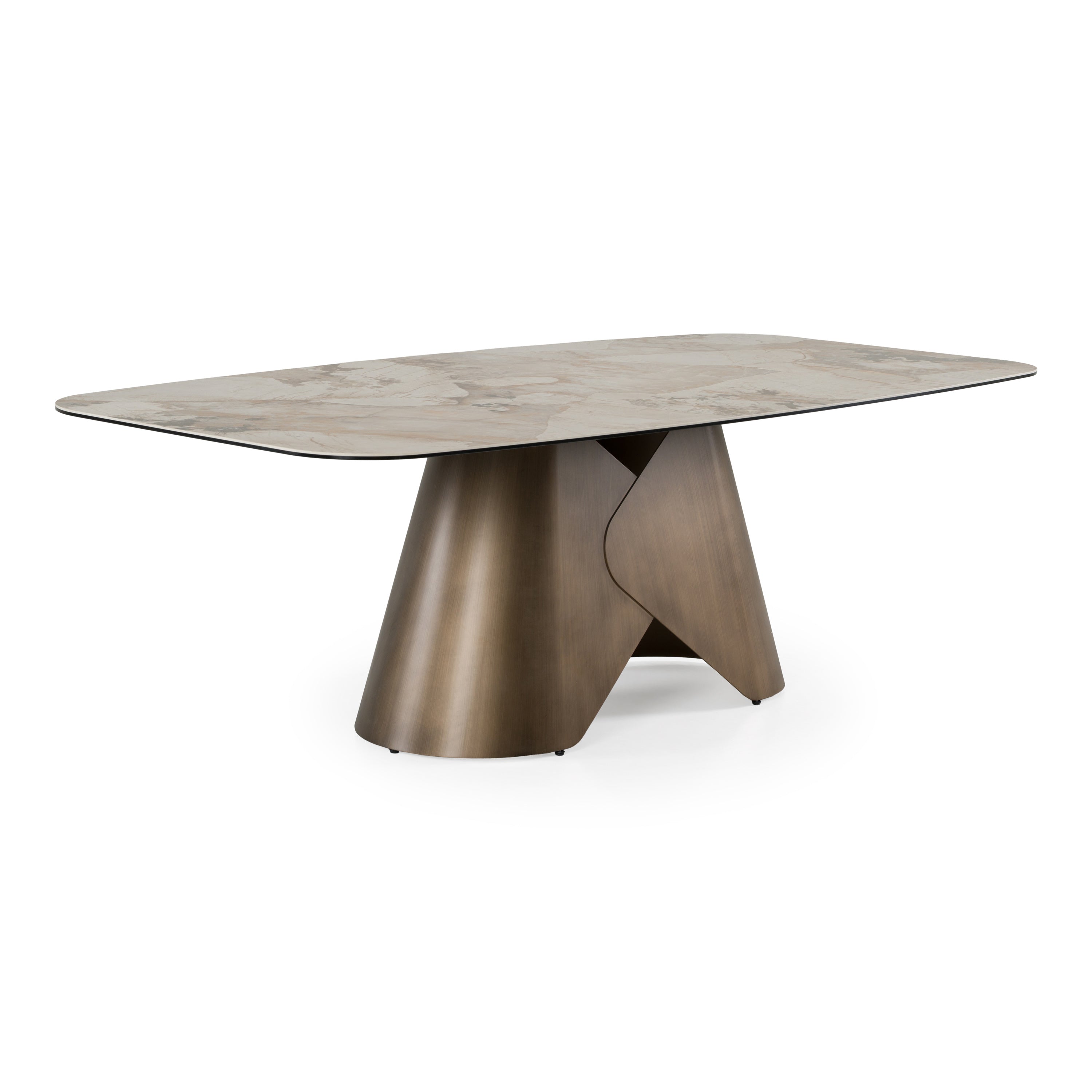 Paulsen - Modern Ceramic + Brass Dining Table - image 3