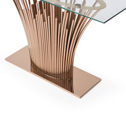 Paxton - Modern Glass + Rosegold Console Table - image 4