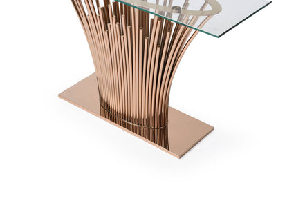 Paxton - Modern Glass + Rosegold Console Table - image 4