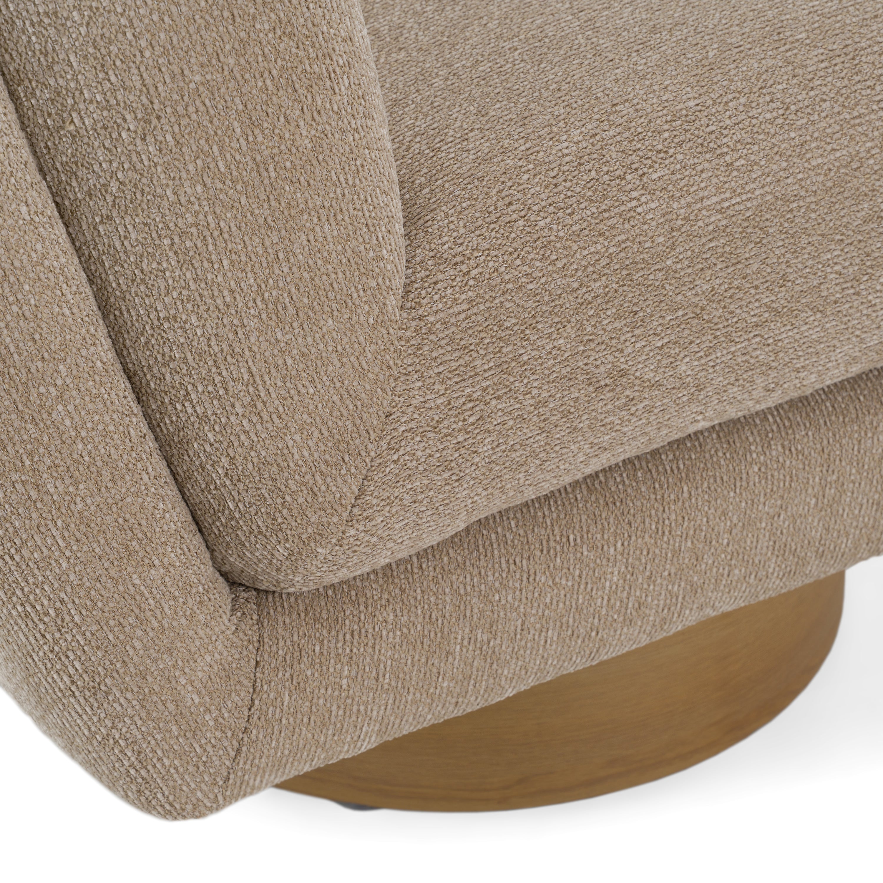 Petito - Modern Beige Fabric + Chestnut Accent Chair - image 5