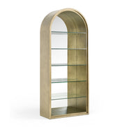 Poise - Modern Antique Brass + Mirror Bookcase