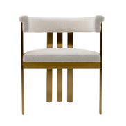 Pontiac - Modern Beige Sherpa + Gold Dining Chair
