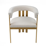 Pontiac - Modern Beige Sherpa + Gold Dining Chair - image 2
