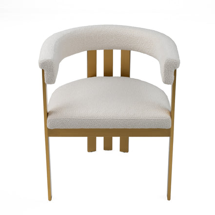 Pontiac - Modern Beige Sherpa + Gold Dining Chair - image 2