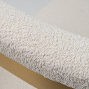 Pontiac - Modern Beige Sherpa + Gold Dining Chair - image 5