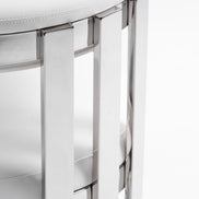 Pontiac - Modern White Vegan Leather + Stainless Steel Dining Chair