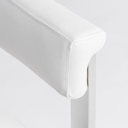 Pontiac - Modern White Vegan Leather + Stainless Steel Dining Chair - image 2