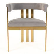 Pontiac - Modern Grey Velvet + Champagne Gold Dining Chair - image 3