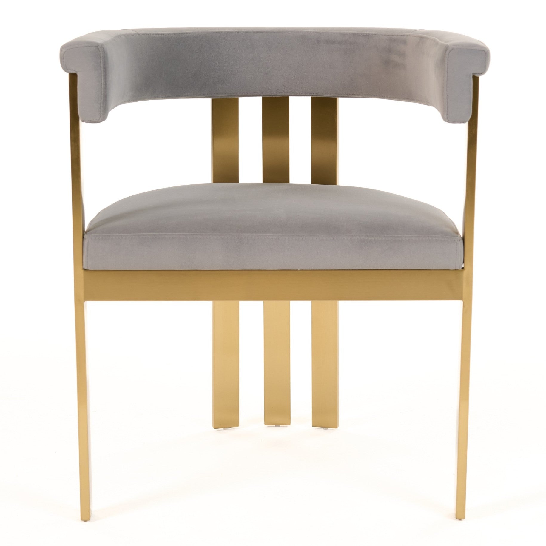 Pontiac - Modern Grey Velvet + Champagne Gold Dining Chair - image 3