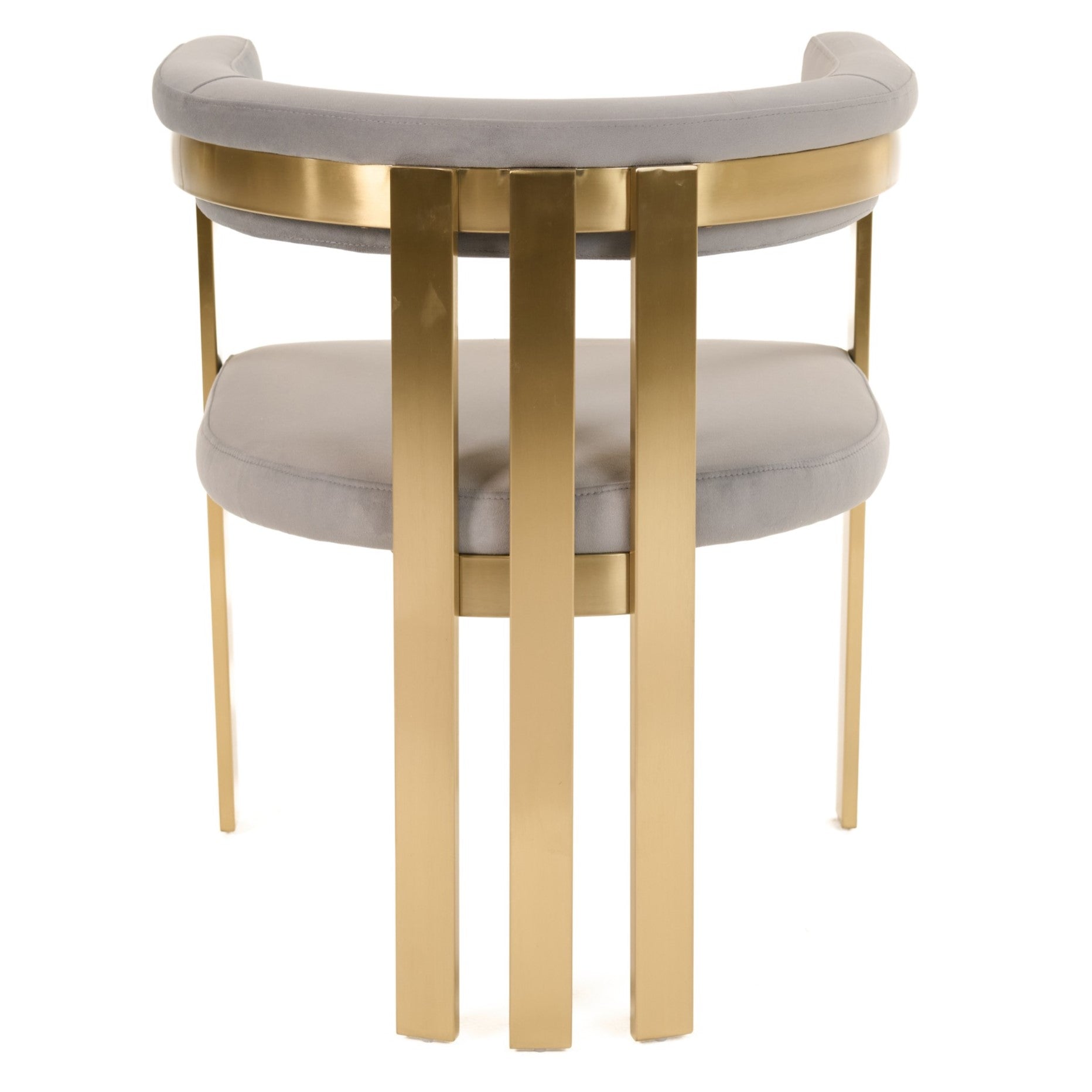 Pontiac - Modern Grey Velvet + Champagne Gold Dining Chair - image 5