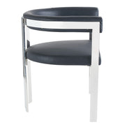 Pontiac - Modern Black Vegan Leather and Stainless Steel Dining Chair - image 5