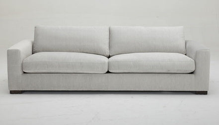 Poppy - Modern White Fabric Long Sofa