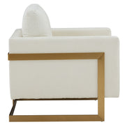 Prince - Contemporary Cream Fabric + Gold Accent Chair - image 3