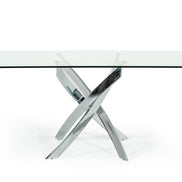 Pyrite Modern Rectangular Glass Dining Table - image 3