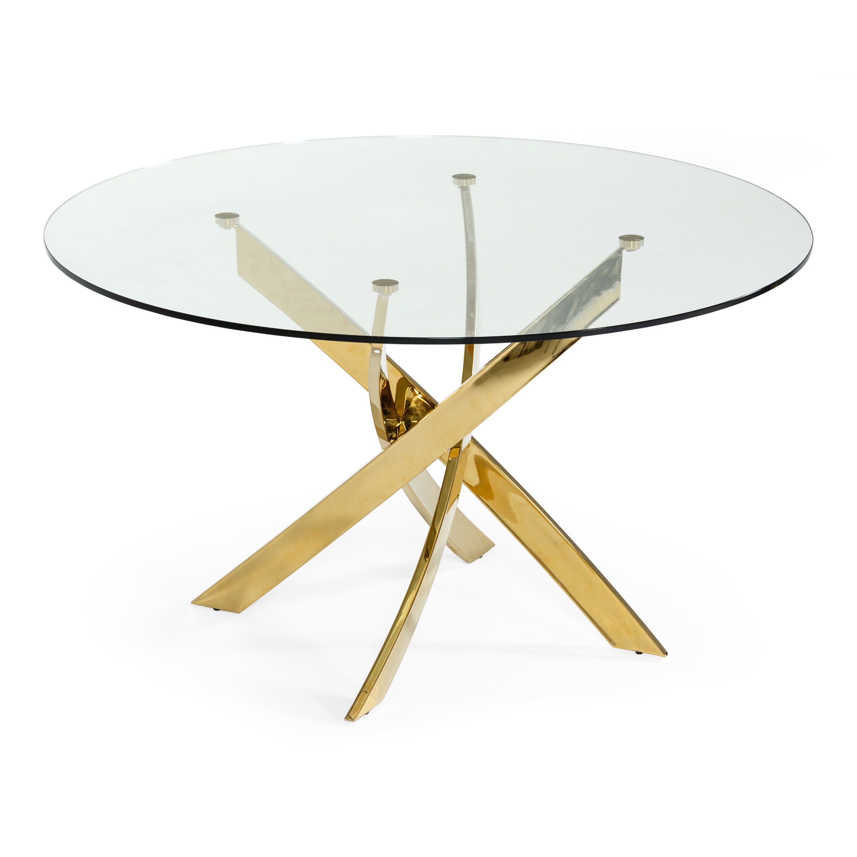 Pyrite - Modern Round Glass Dining Table - image 4