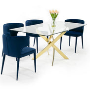 Pyrite Modern Glass and Gold Dining Table - image 3