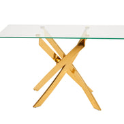 Pyrite Modern Glass and Gold Console Table - image 3