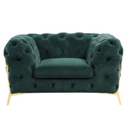 Quincey - Transitional Emerald Green Velvet Chair
