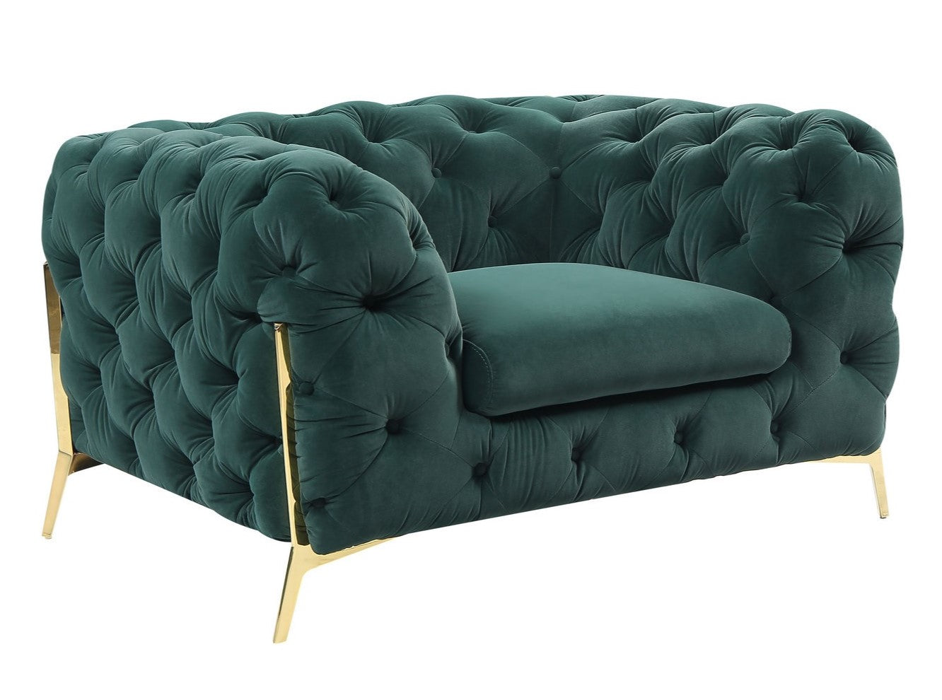 Quincey - Transitional Emerald Green Velvet Chair - image 2